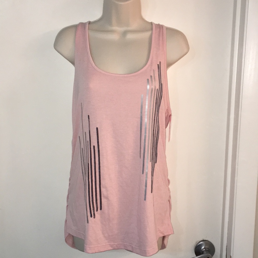 COPY - XL racer back tank with silver sequins
